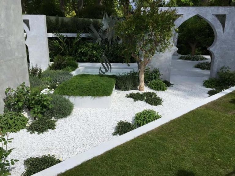 white pebbles for landscaping